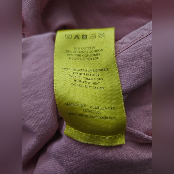 Marques Almeida Frayed Edge Denim Dress Pink Size M Medium - Picture 9 of 9